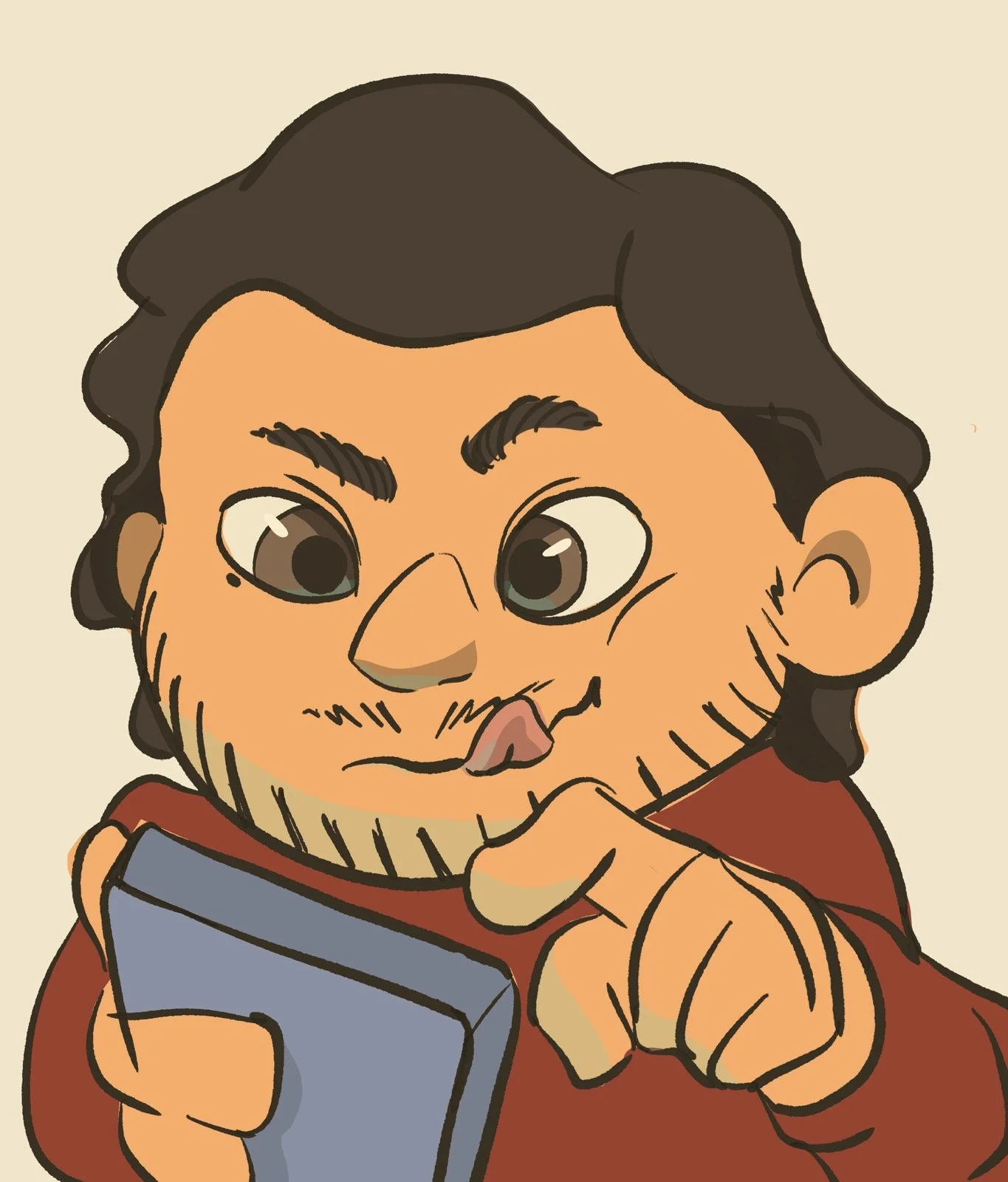 'Phone Focus' - Character Illustration
