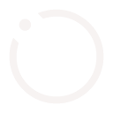 A minimalist, white circular shape on a black background.