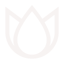 Minimalist white outline of a lotus flower on a black background.