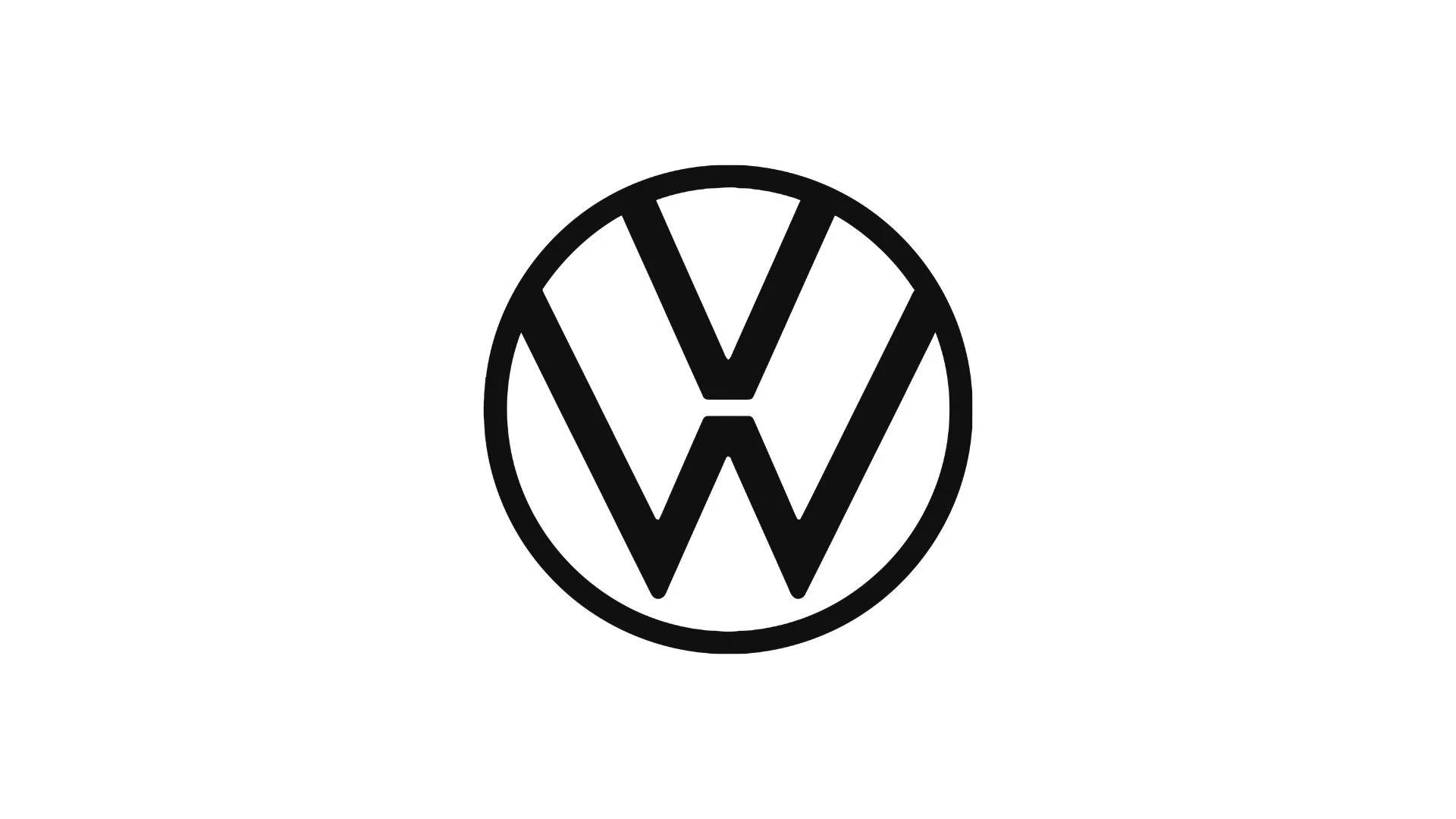 Schwarz-weißes Logo des Volkswagen Autosherstellers