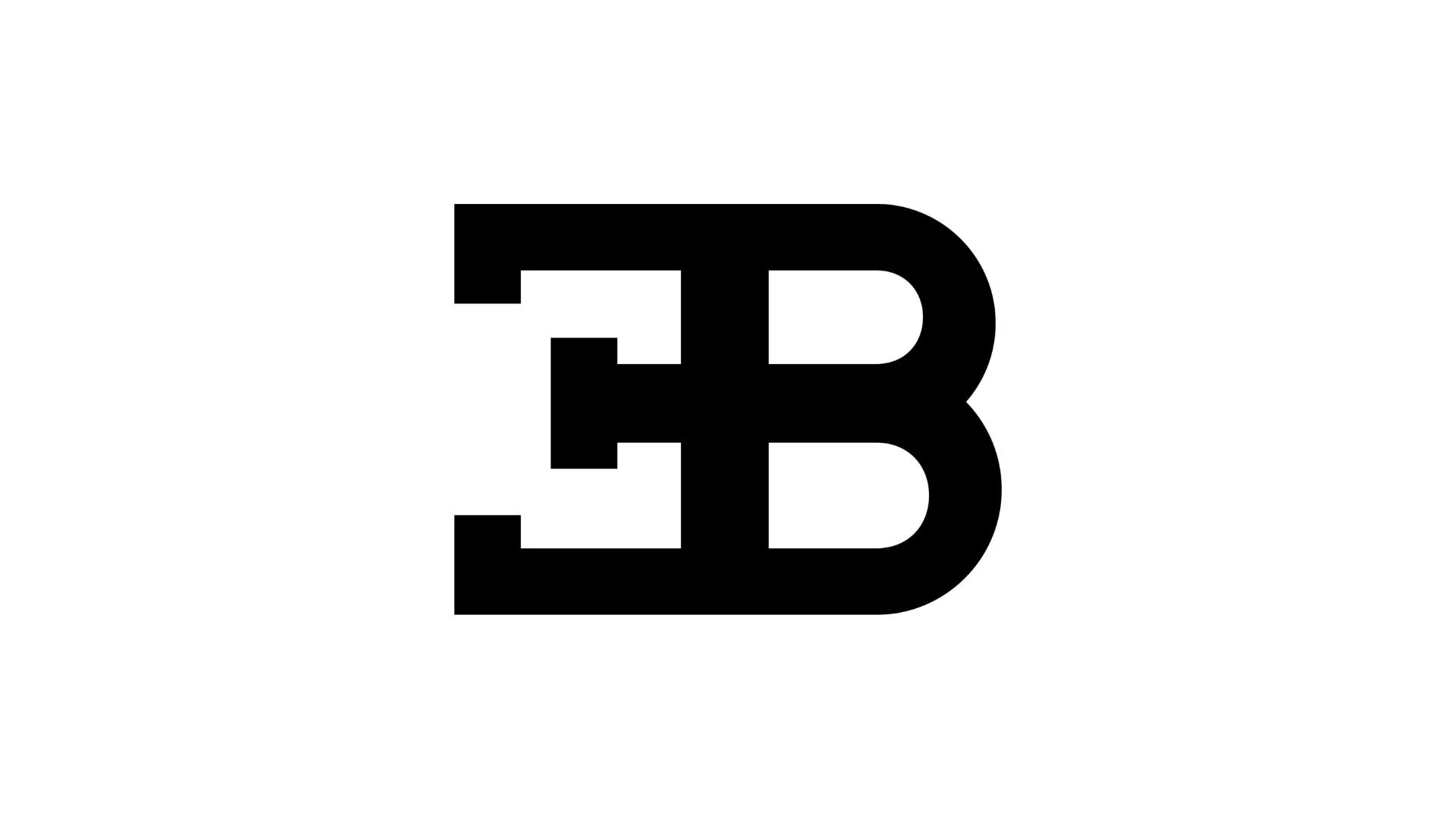 Schwarz-weiße Grafik mit drei übereinanderliegenden Buchstaben B, die sich teilweise überschneiden und hintereinander angeordnet sind.