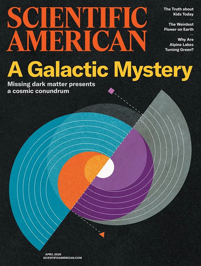 Scientific American Magazine cover featuring a spiral galaxy.