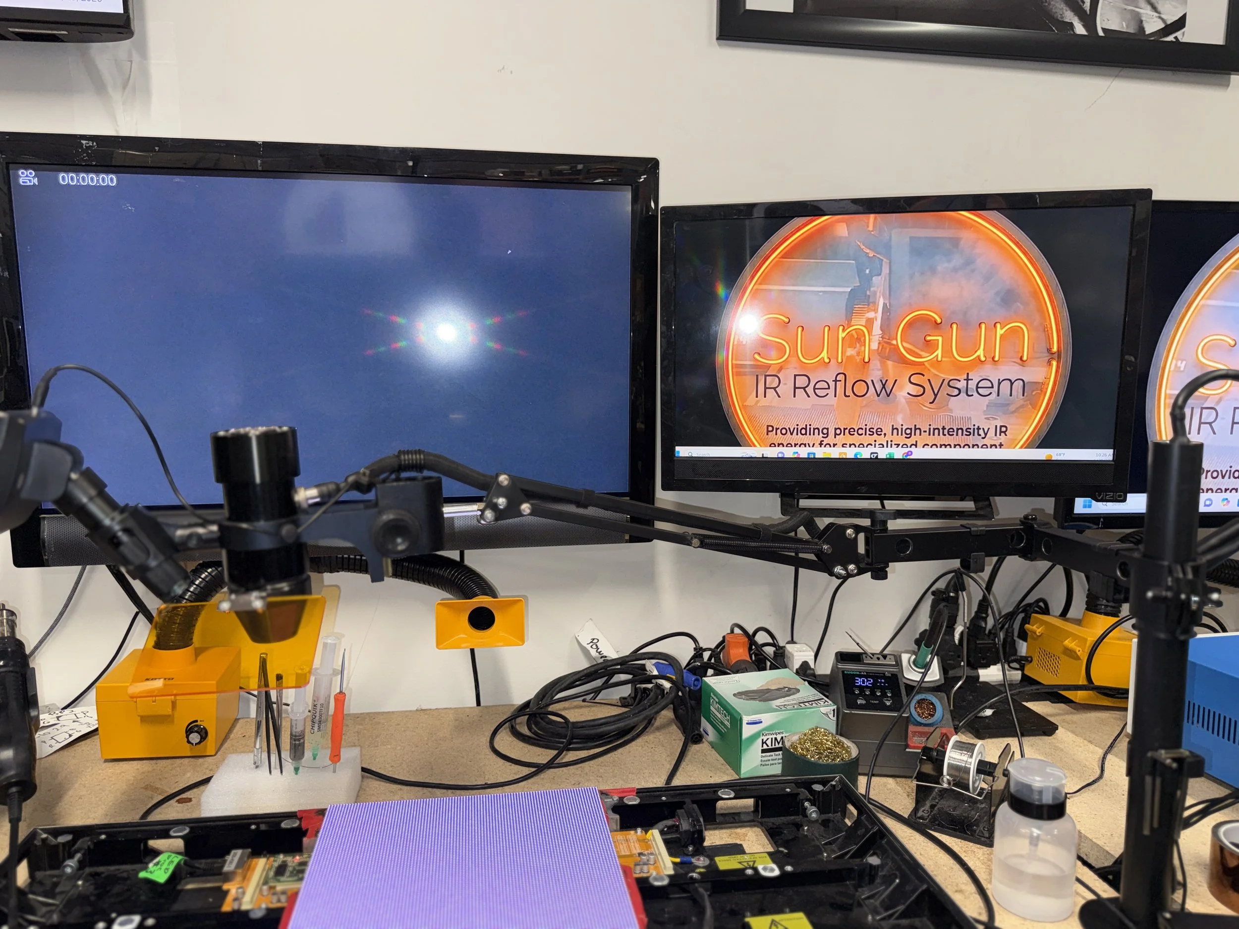 3’ universal boom arm IR projector mount with optional digital microscope mount.