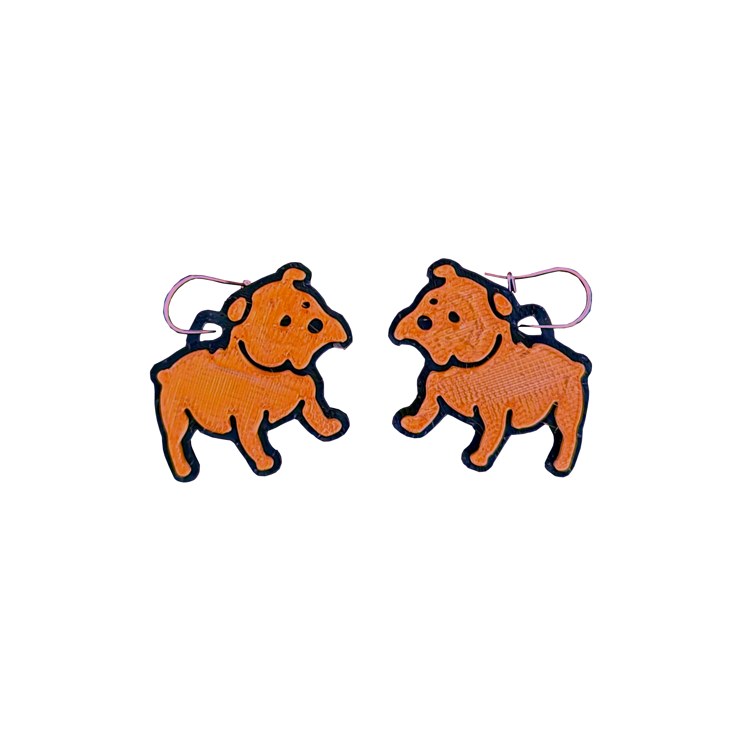 Dog Earrings (Bronze/Black or Bronze/White)