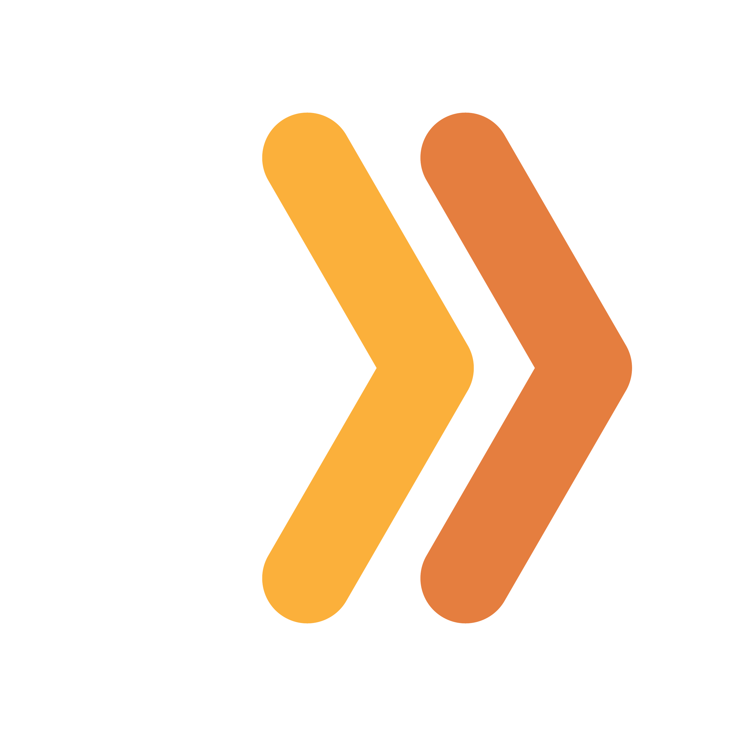 Colorful logo with three diagonal rounded bars in white, yellow, and orange on a black background.