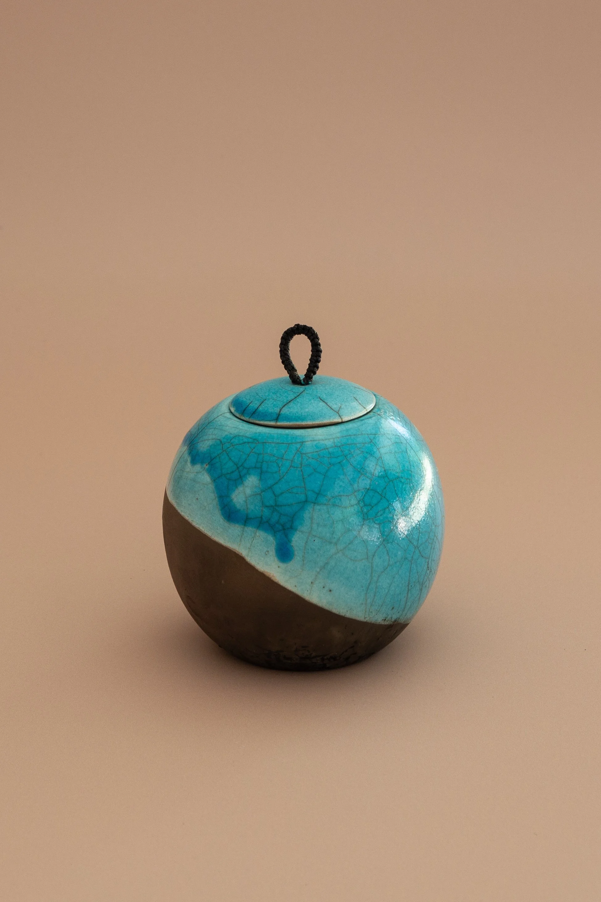 Raku Lidded Vessel - Medium No. 01