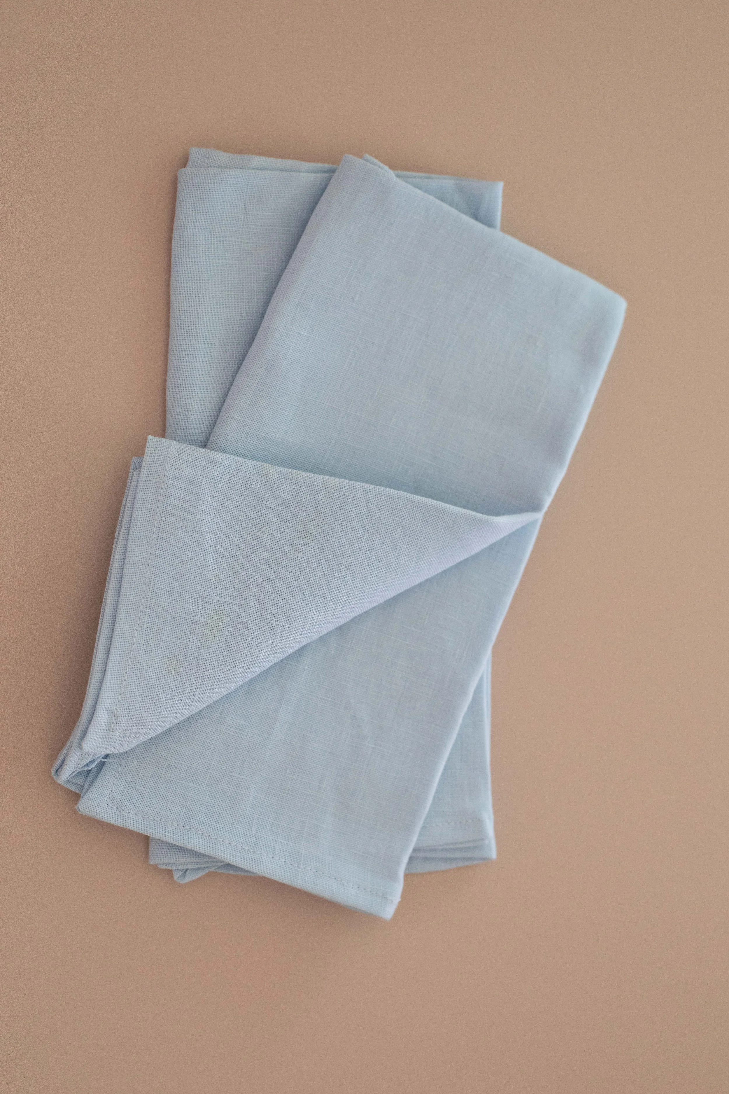 Light Blue Linen Napkins - Set of 2