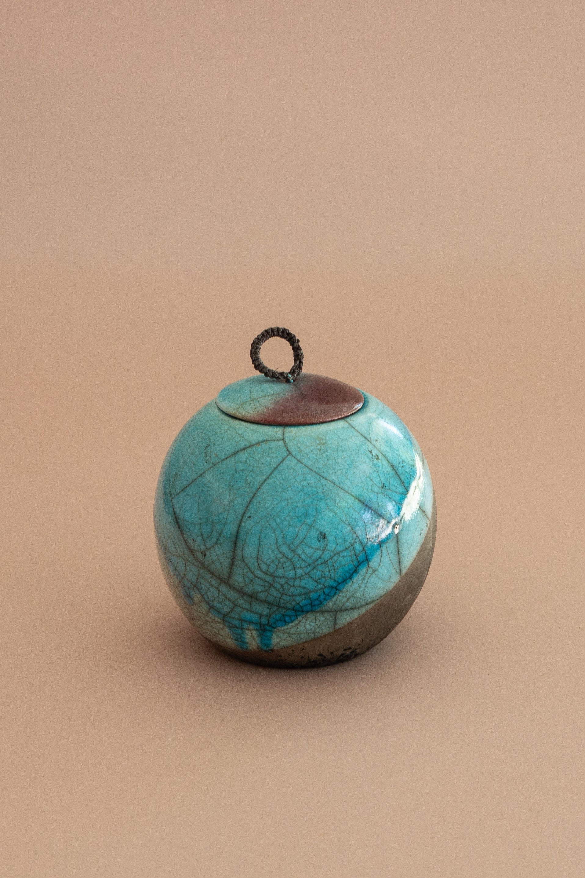 Raku Lidded Vessel - Medium No. 02