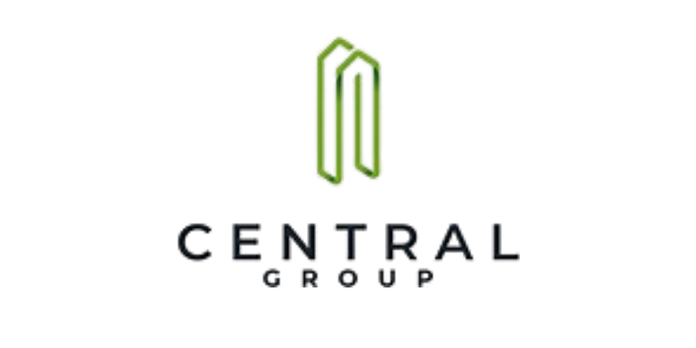 Logo with a green outline of a paperclip above the text 'CENTral' written in black, with a stylized red checkmark above the letter 'A' in 'CENTral'.