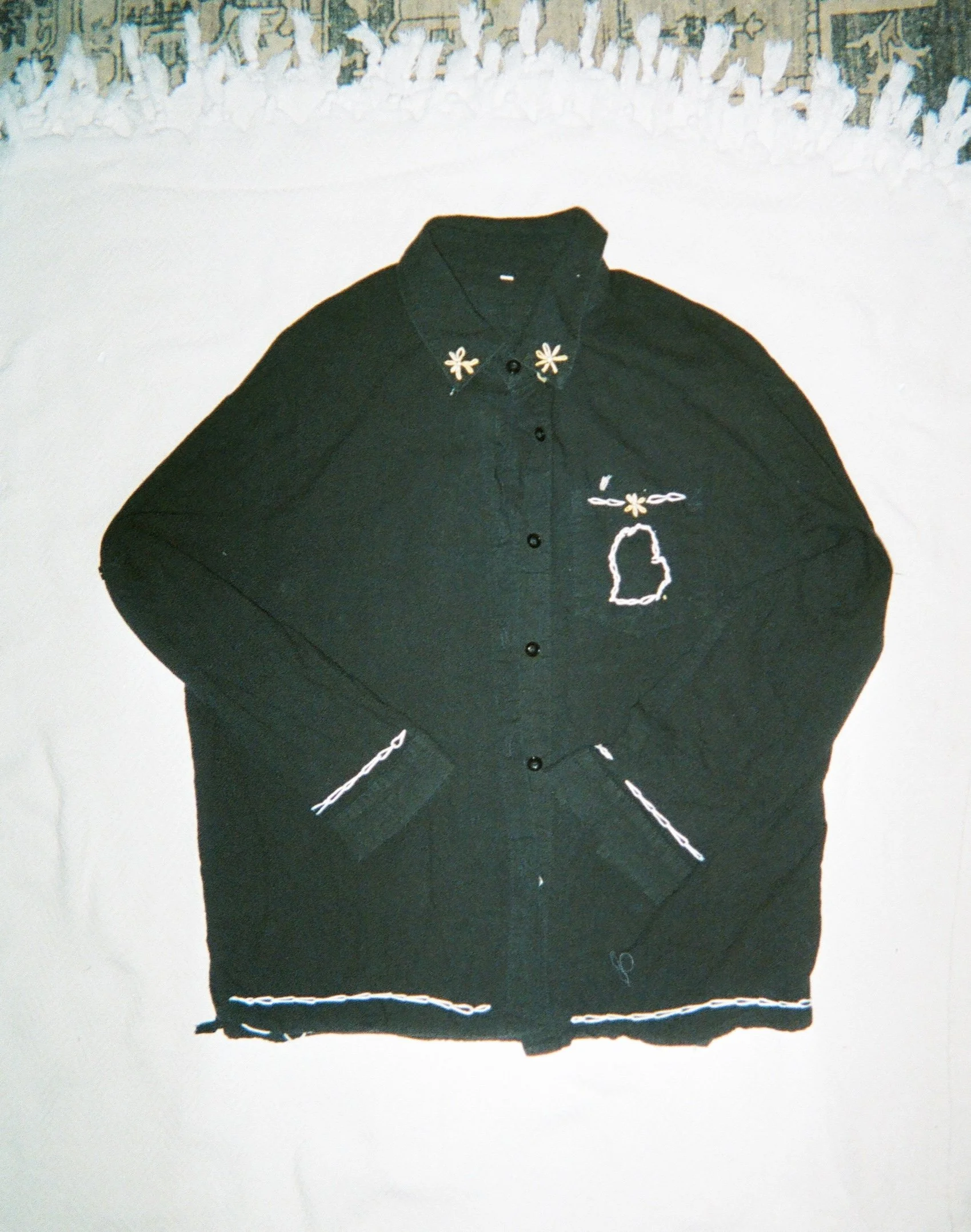 Colored Thread on Womens Black S-M