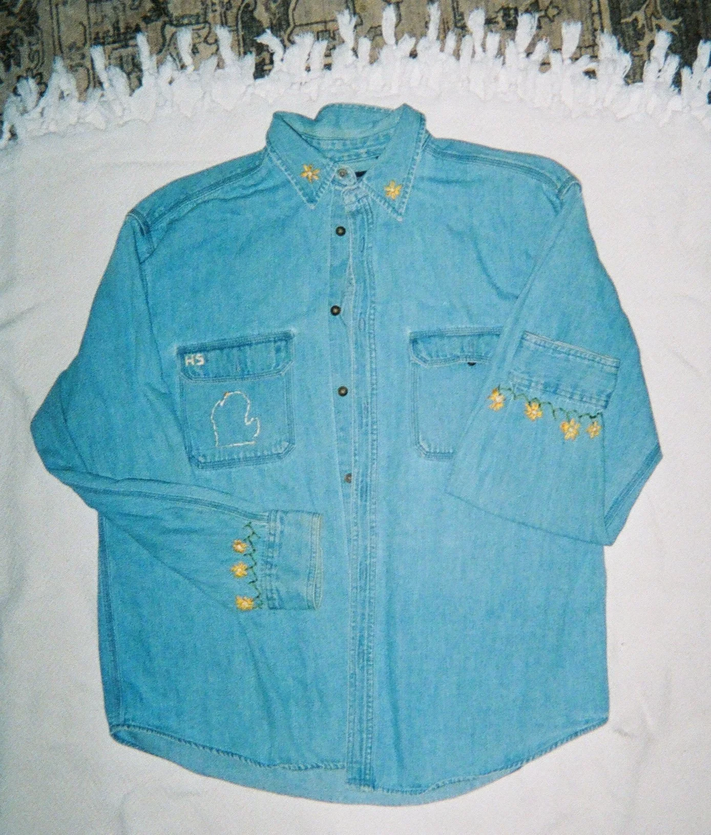 Colored Thread on Large Denim