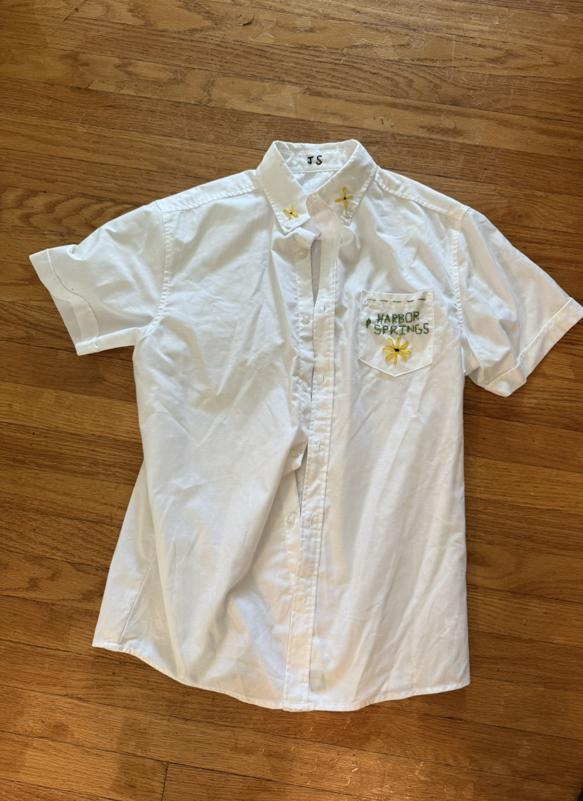 White Embroidered Short-Sleeve