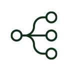 A simple network diagram with a central node connected to four outer nodes.