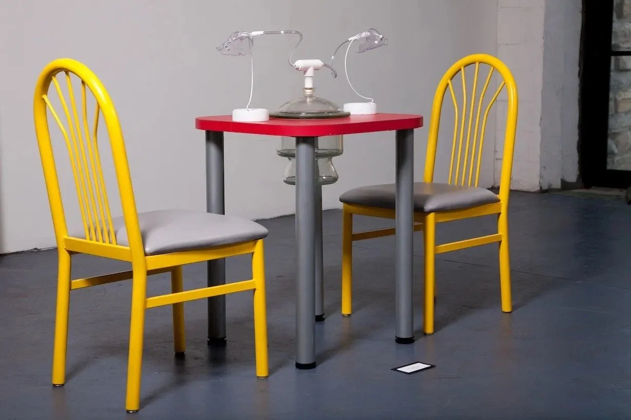 Table for Two  36"x72"x24"  Mixed Media