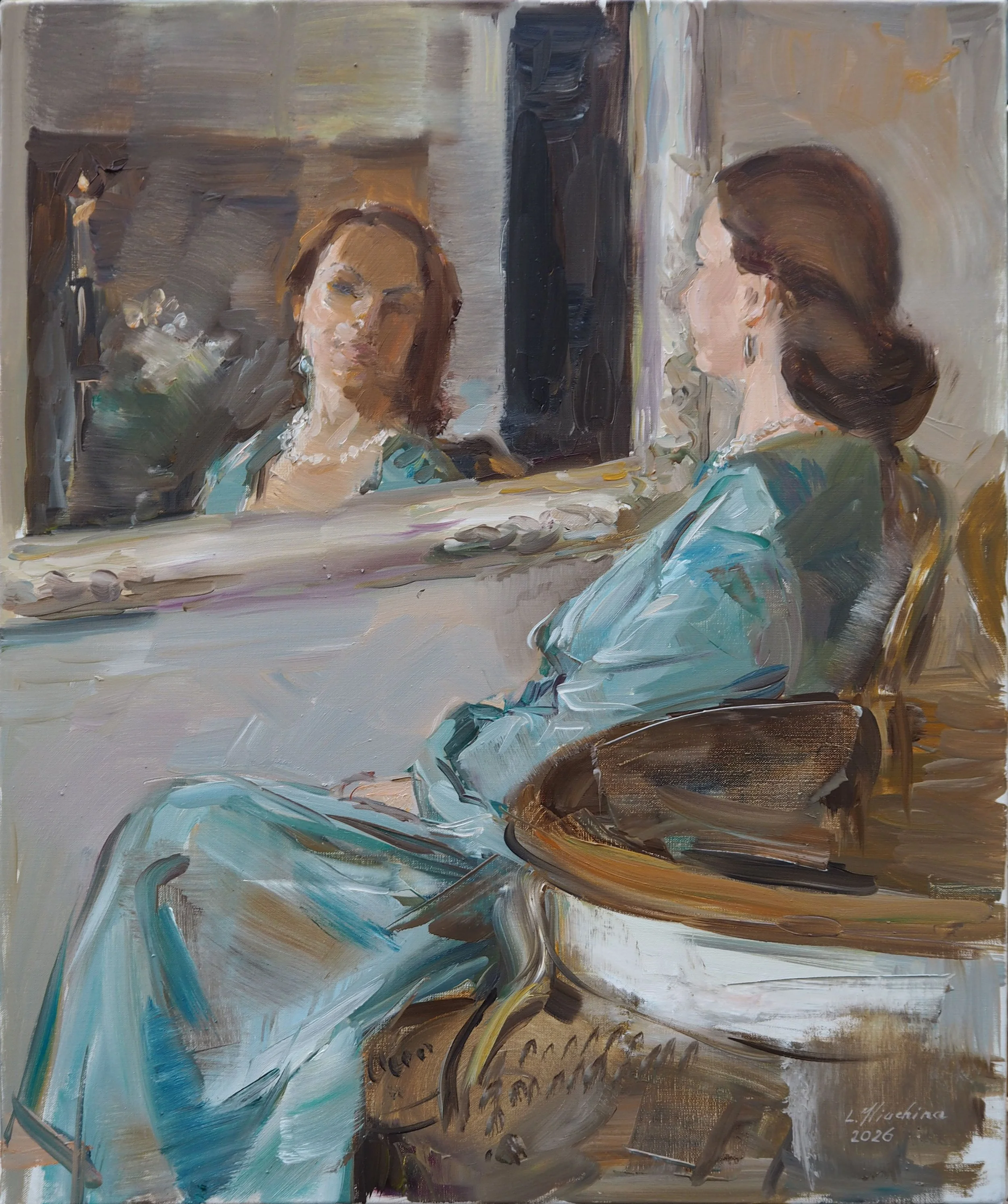 Mirror. Oil painting on canvas 60 x 50 cm. 2026