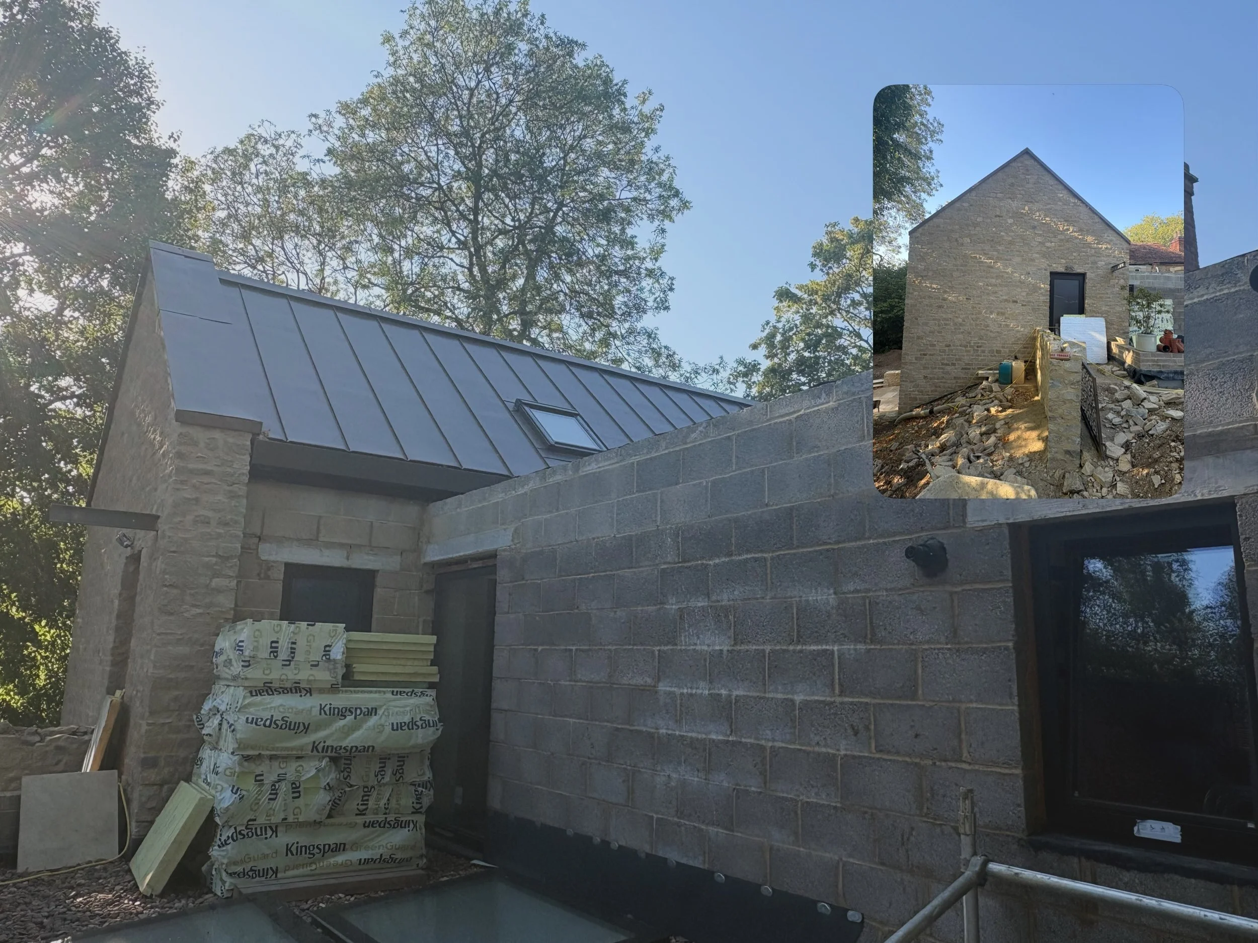 Wonderful to catch up with clients and see site progress at this Oxford City site. Extensive extension and renovation to Listed Building in a Conservation Area. Can&rsquo;t wait to see it finished!  #architecture #quality #Oxford #stone #metal