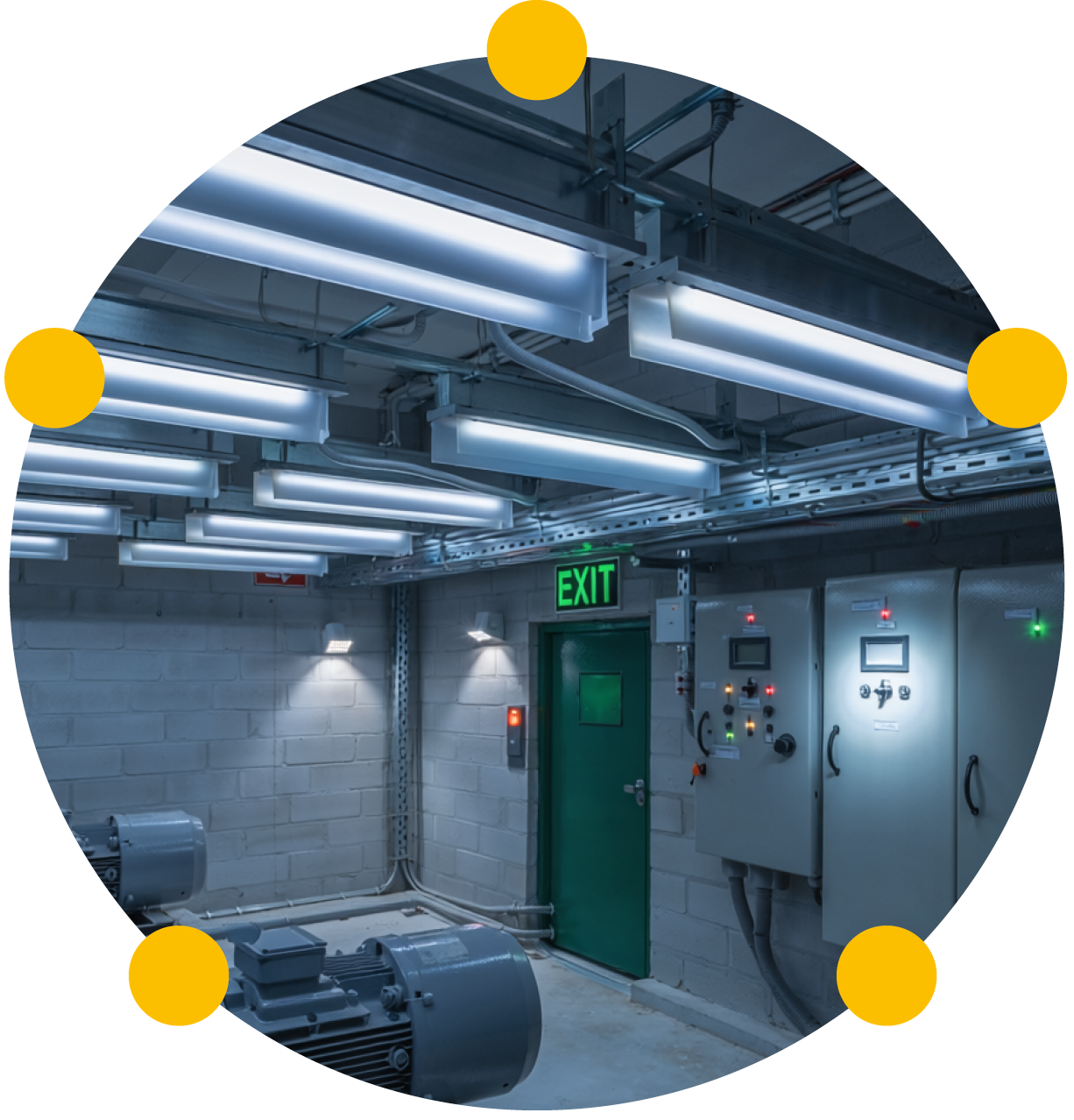 An image of a lighting system at a water pump facility