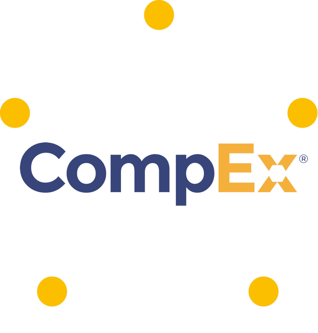 The CompEx logo, blue and yellow, certified in working in explosive environments