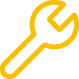 A small yellow icon of a spanner, demonstrating planned maintenance services in Kent