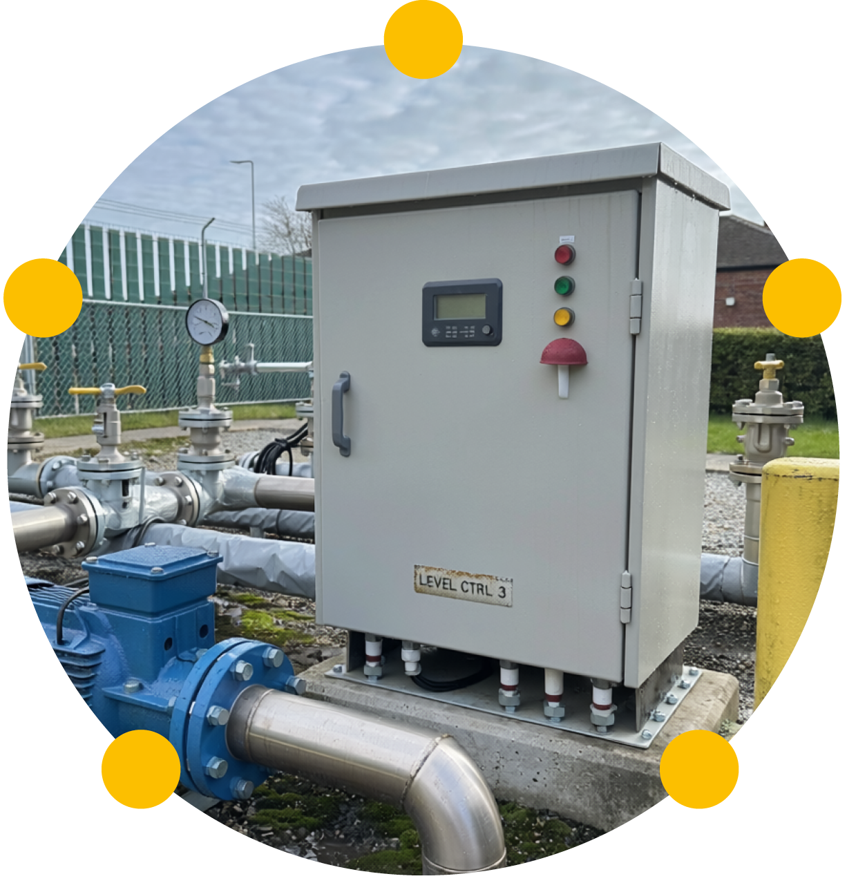 An image of a level controller at a water pump facility