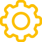 A small yellow icon of a machine cog, demonstrating mechanical services in Kent