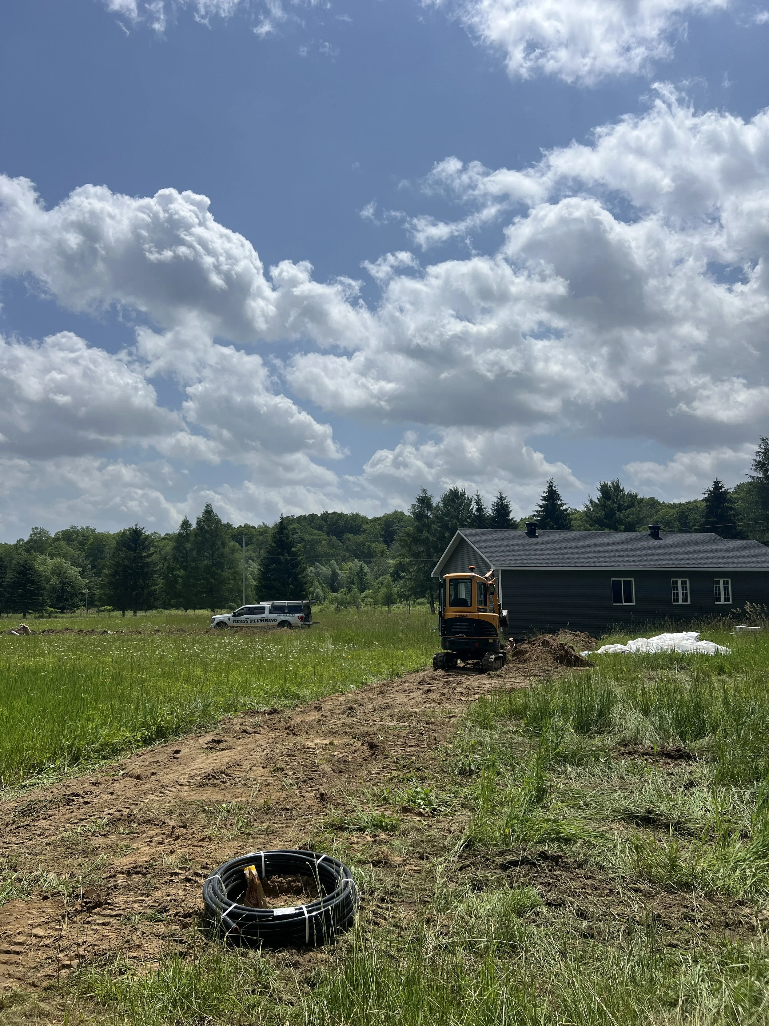 WATERLINE AND SEPTIC TIE IN FOR MODULAR HOME. 