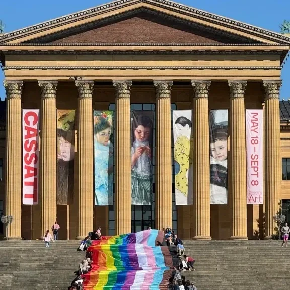 Philadelphia Art Museum during the Philly Pride Parade.