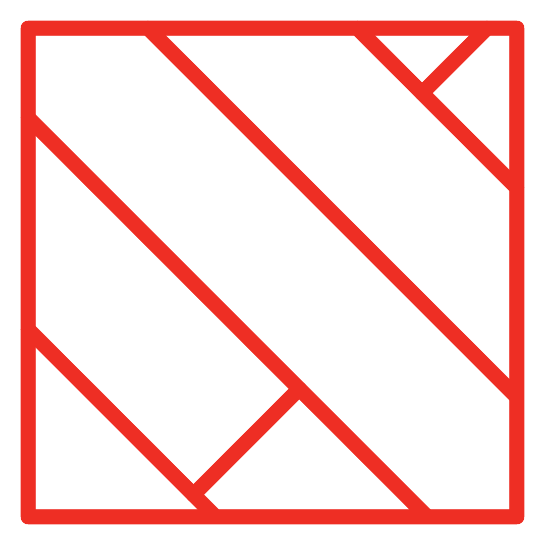 Fewer Seams - Warning or hazard symbol with a black background, red border, and diagonal red stripes.