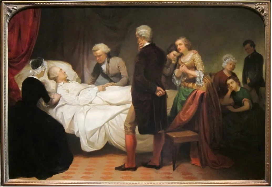 George Washington on his deathbed, oil painting by Junius Brutus Stearns 1851
