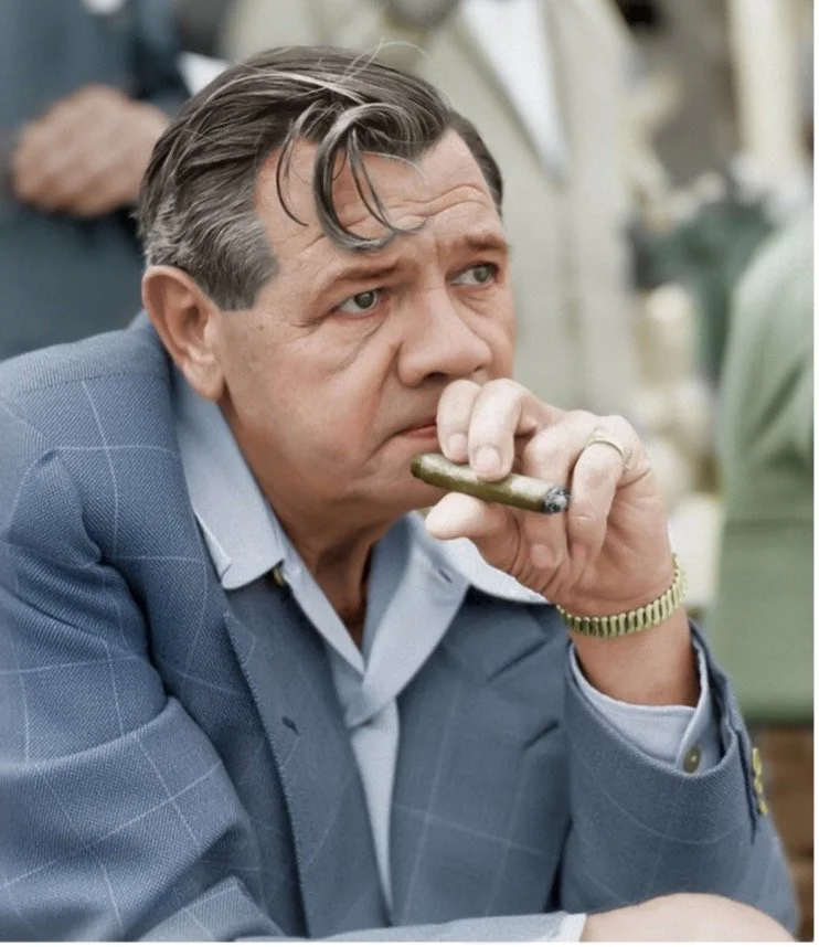 Babe Ruth with a cigar