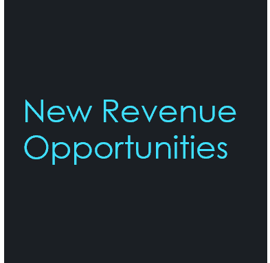 Text on a dark background reads 'New Revenue Opportunities'.