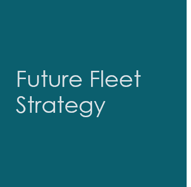 Book titled "Future Fleet Strategy" cover in teal background with white text.