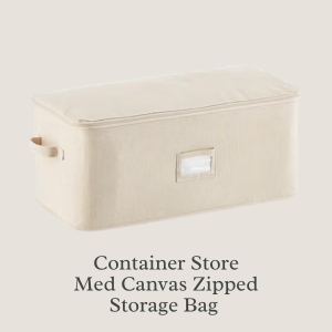 Container Store  Medium Canvas Zippered Storage Bag