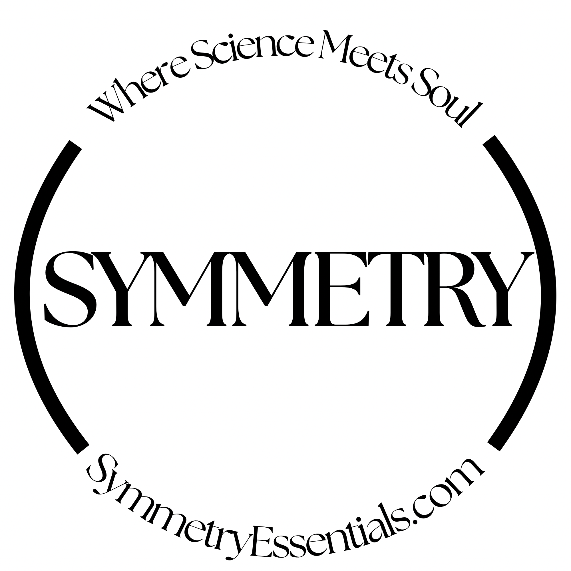 Black circular logo with the words 'Where Science Meets Soul' and 'Eternity Essentials' arranged in a circular pattern around the text.