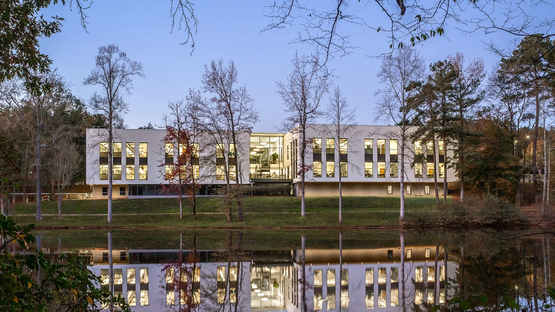 ASHRAE World Headquarters in Atlanta, Georgia shown as previous professional work by Garrett Burleson with McLennan Design, a net-zero energy commercial renovation photographed by Jonathan Hillyer and published in FuturArc.