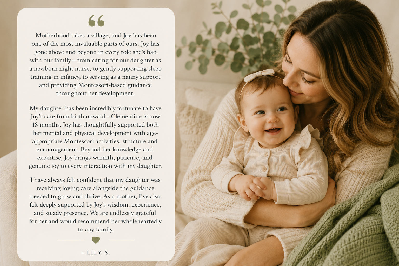 “…endlessly grateful for her…”