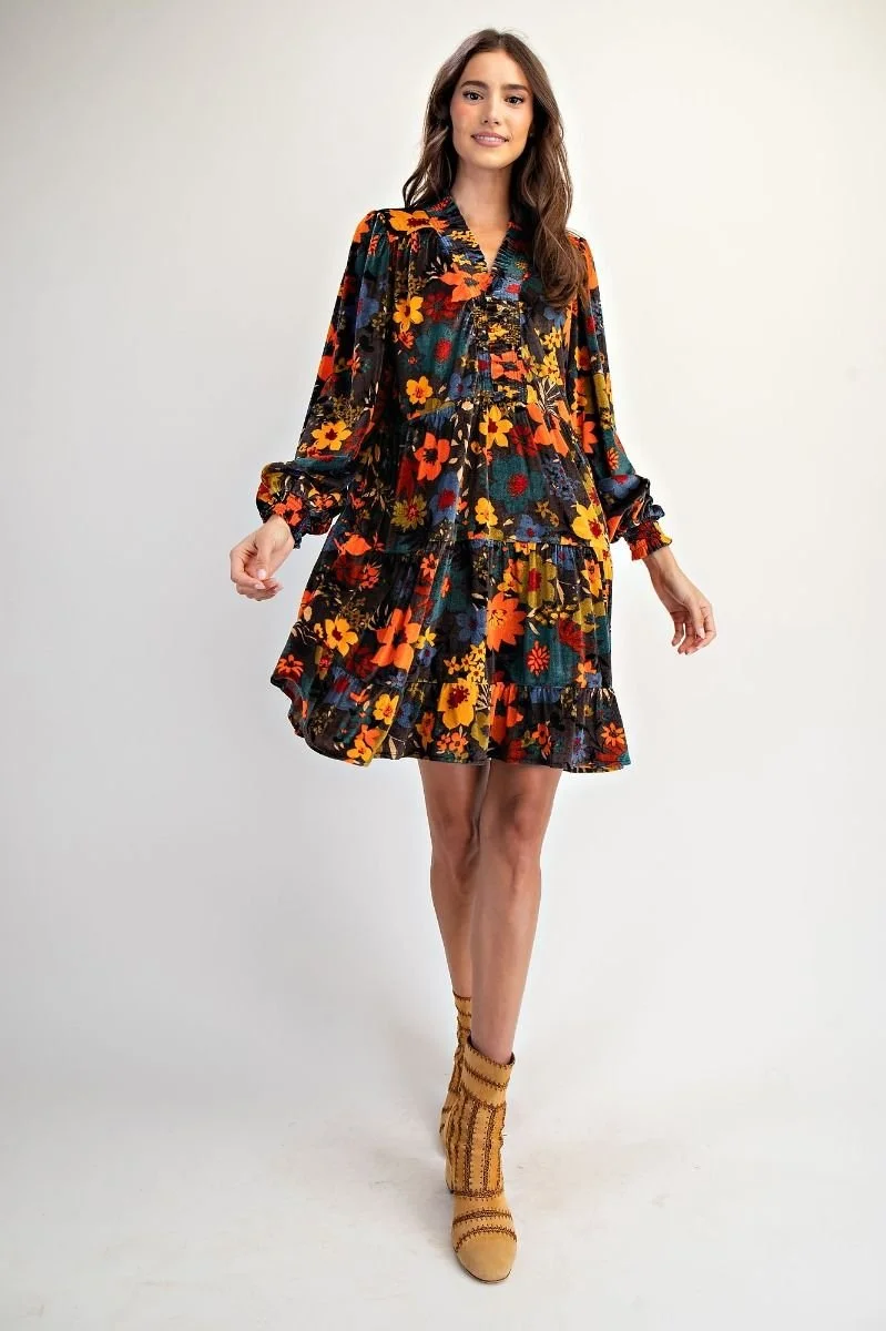 Elan Velvet Flower Dress