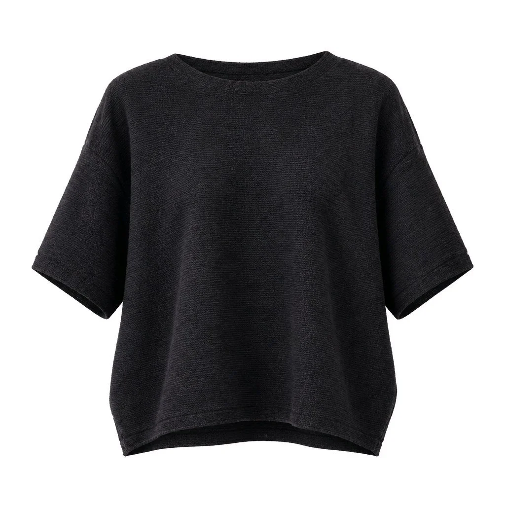 Zenana Short Sleeve Double Knit Banded Top - Black, Brown, Light Cocoa and Wine