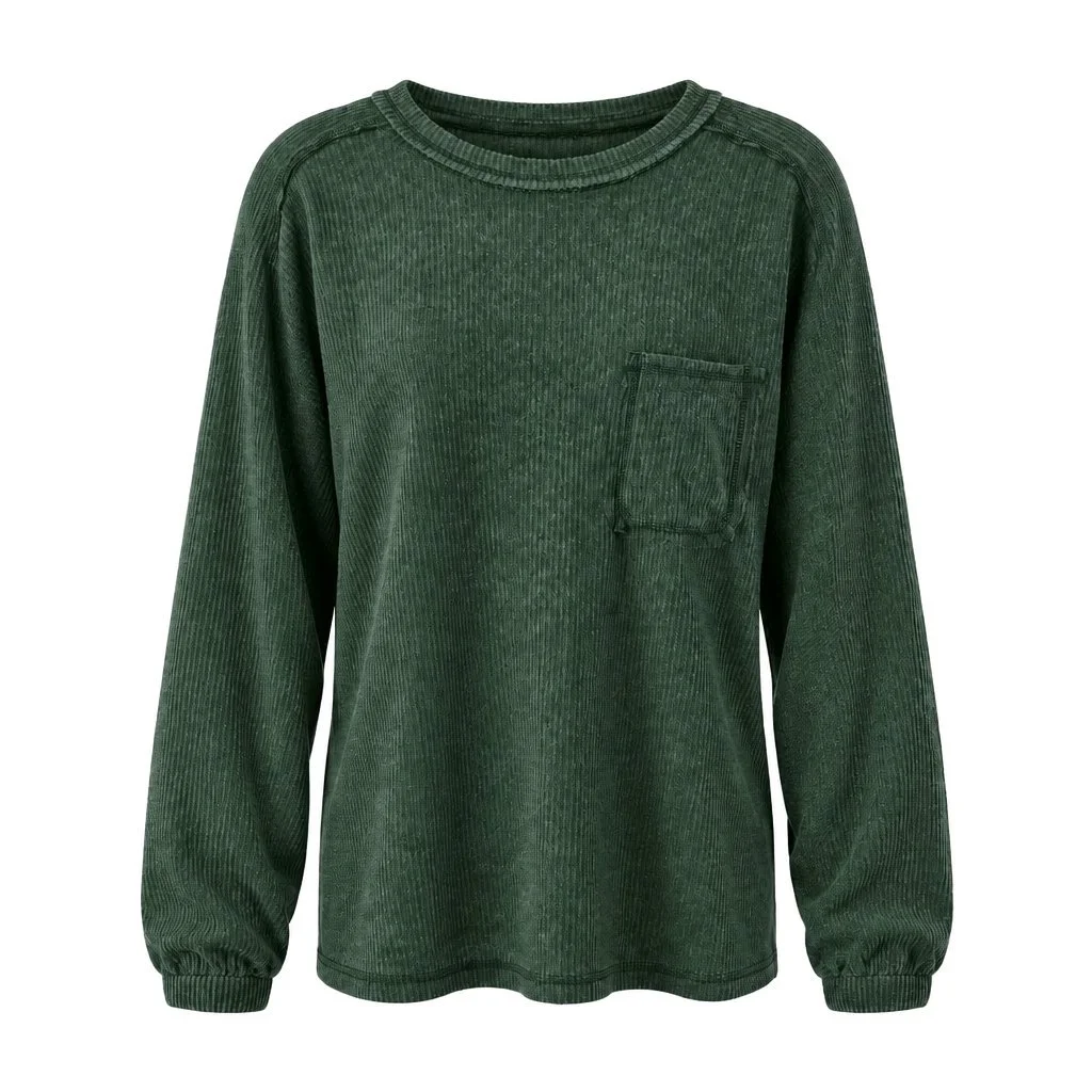 Zenana hacci ribbed long sleeve Dk Green.jpg