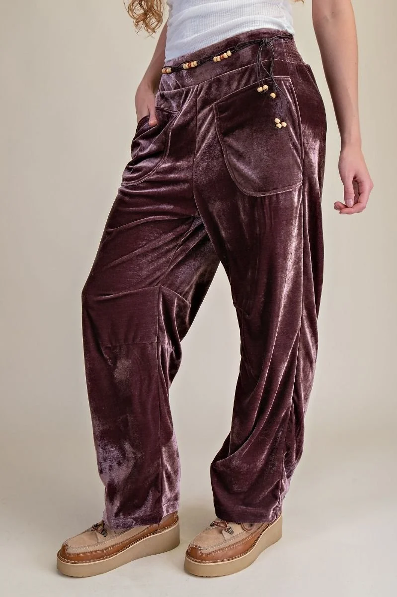 Elan Velvet Luxe Pants in Mocha