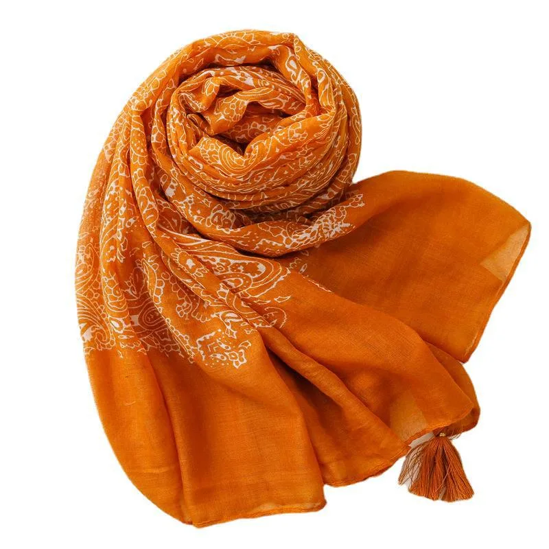 Burnt Orange Paisley Scarf