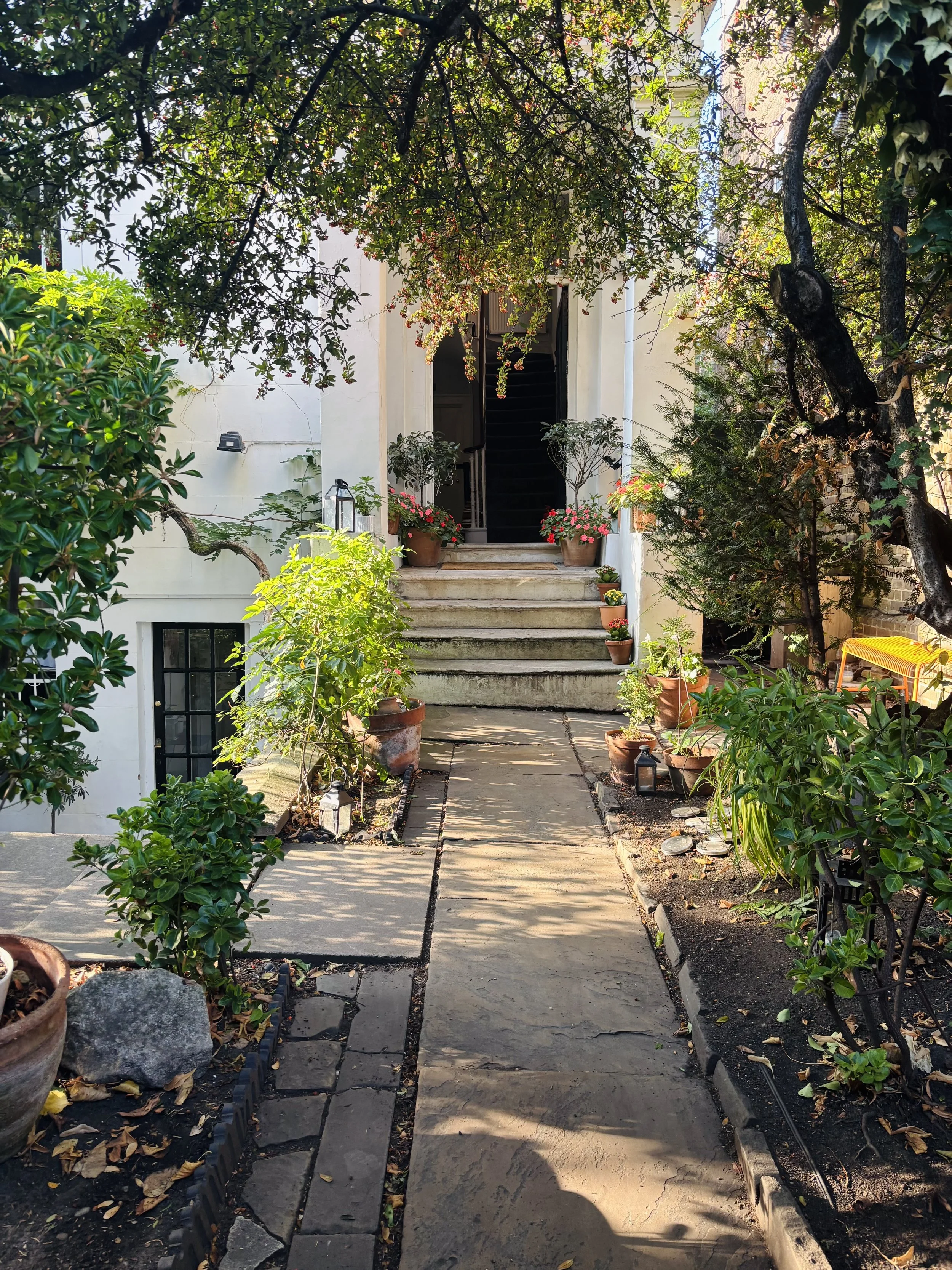 Front steps and entrance at Central Victorian House