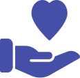 Icon of hand holding a heart