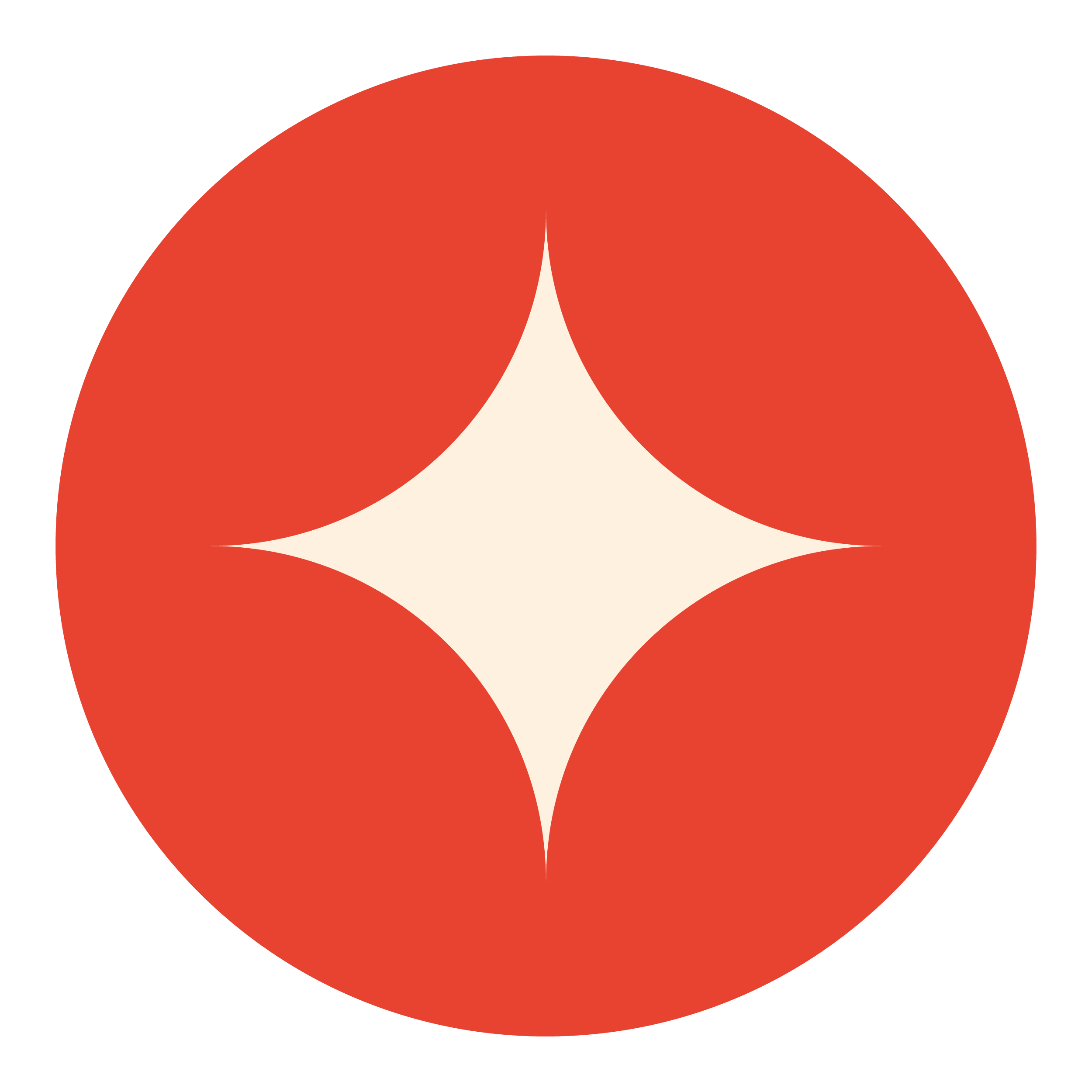 Logo orange et beige minimaliste représentant une étoile stylisé
