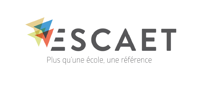 Logo de l'organisation ESCAET avec le slogan "Plus qu'une école, une référence".
