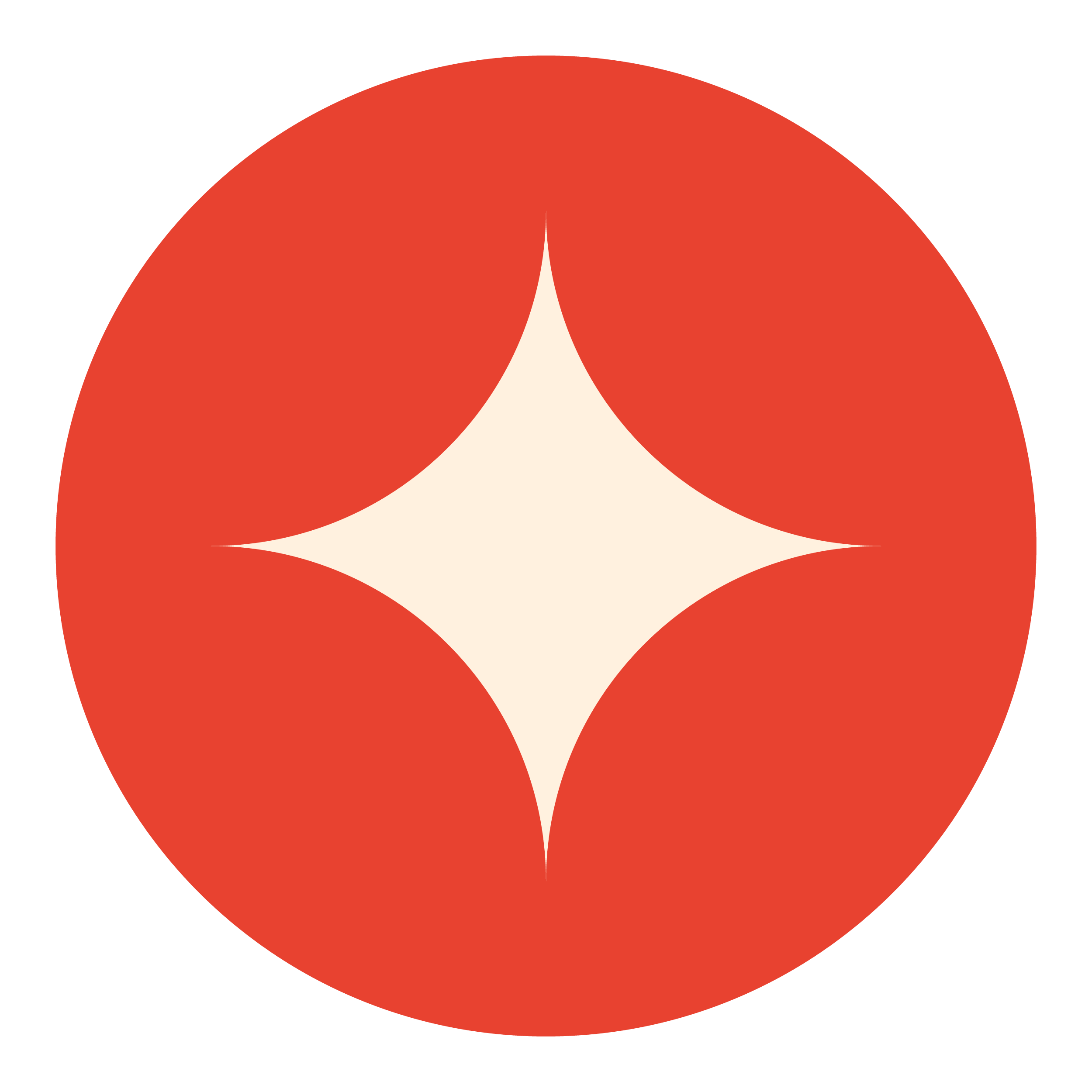 Logo orange et beige minimaliste représentant une étoile stylisé