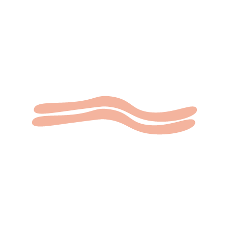 Illustration of a pink strip with three diagonal lines, resembling a wave.