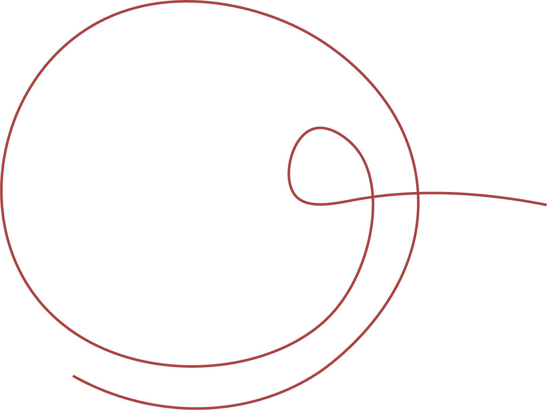 Red spiral line on black background.