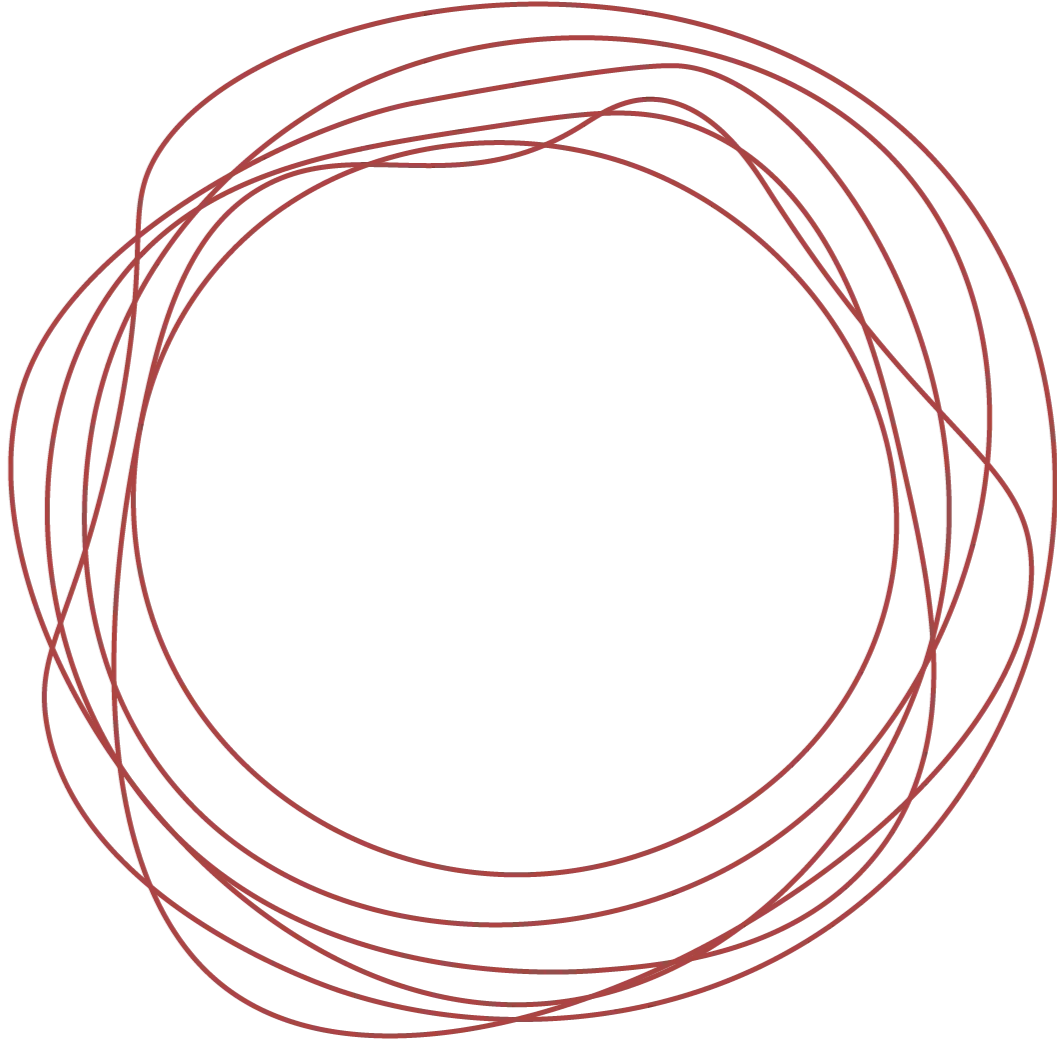 Multiple overlapping red circles on a black background.