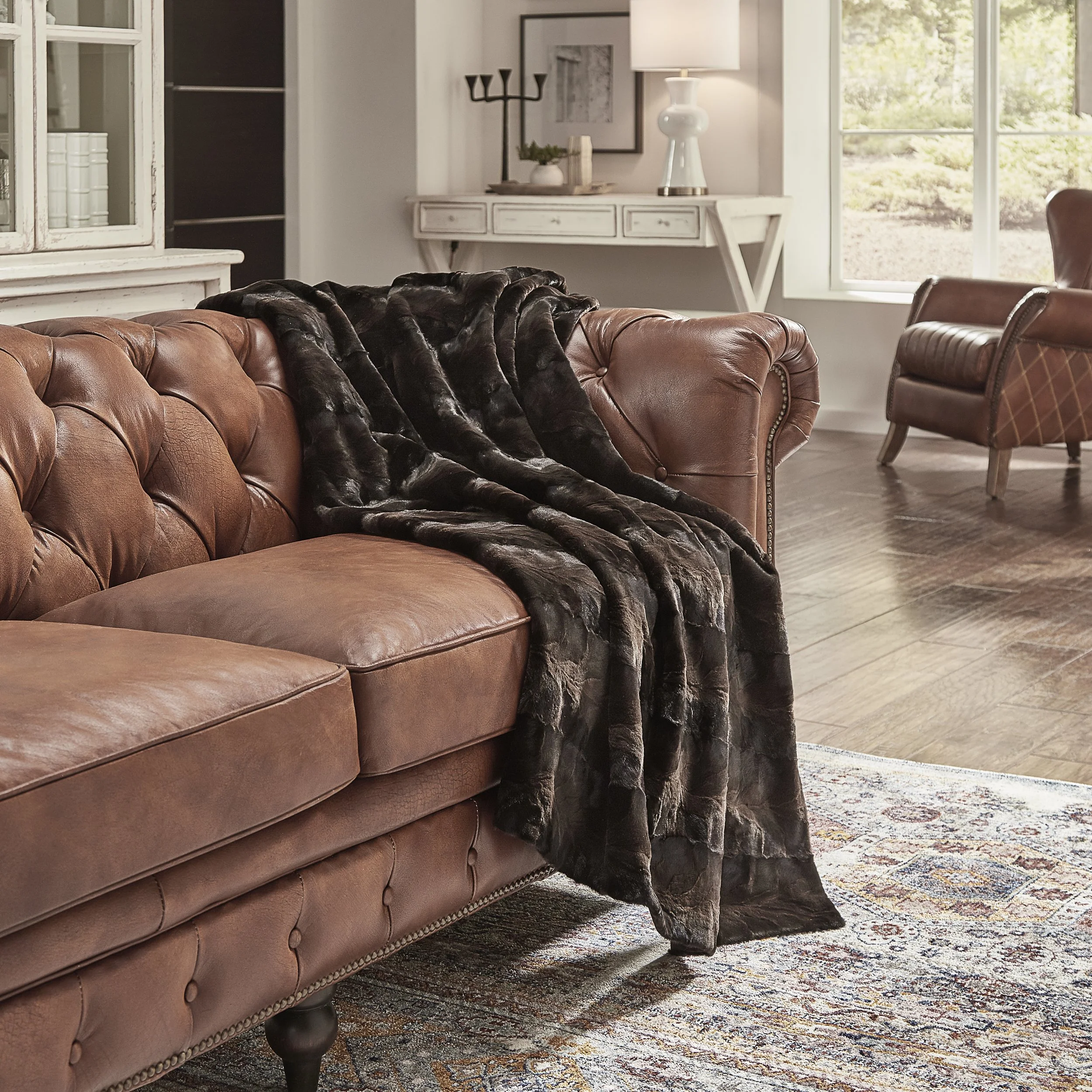 Waterfall Mink Dark Brown Fur Throw 1 Dualoy Leather.jpg